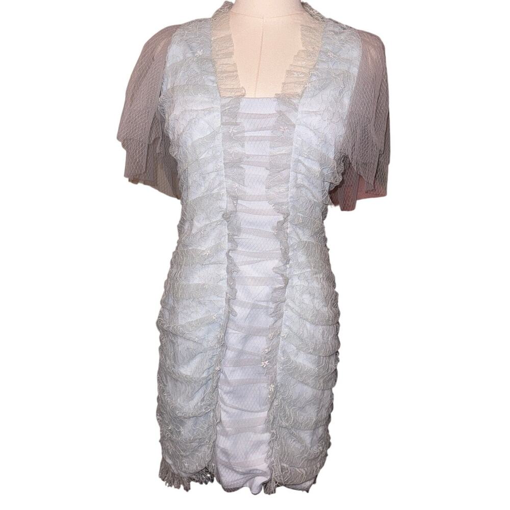 Elliatt Ruched Tulle Cocktail Special Occassion Dress Baby Blue Size Small
